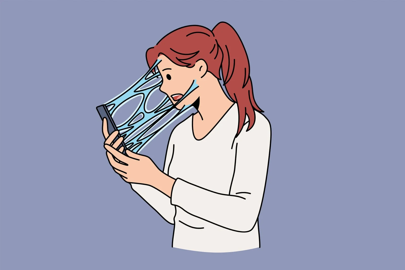 Addiction to internet and phone concept.