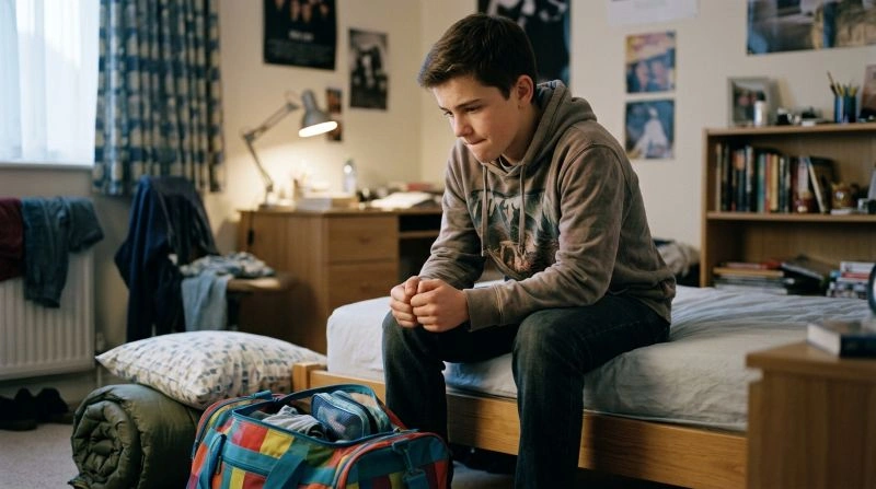 Teen experiencing worry before leaving home, showing common signs of separation anxiety in teens