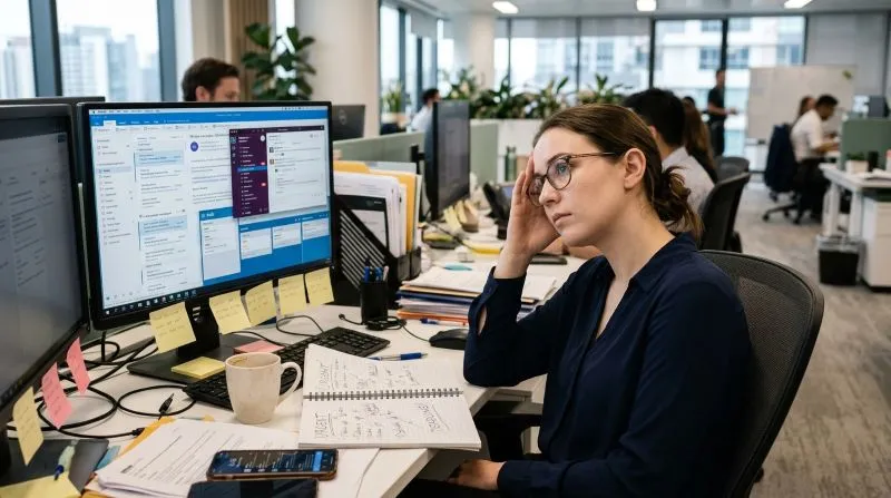 Professional discussing obsessive thinking therapy NYC options with a patient experiencing workplace stress and repetitive thoughts